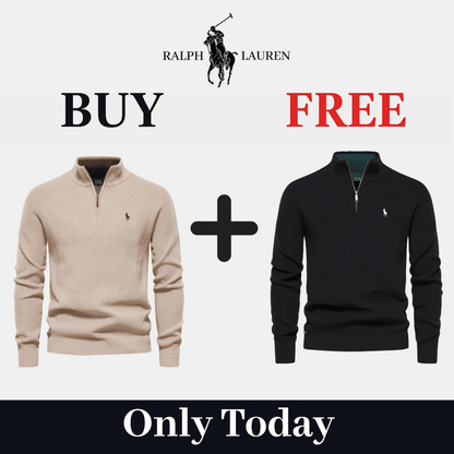 BUY 1, GET 2 - R&L 1+1 Zip Neck Sweater (CLEARANCE) - Vallum
