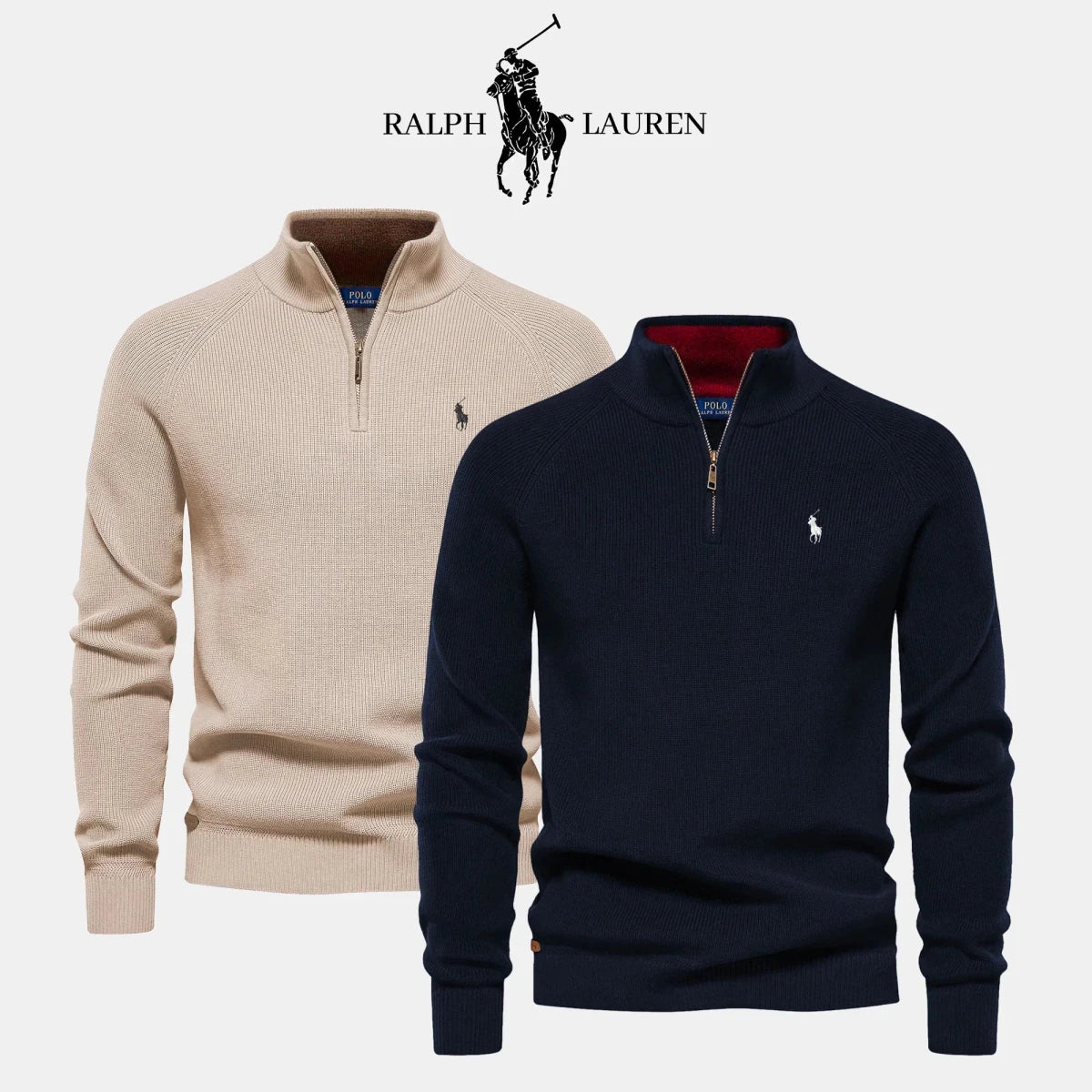 BUY 1, GET 2 - R&L 1+1 Zip Neck Sweater (CLEARANCE) - Vallum