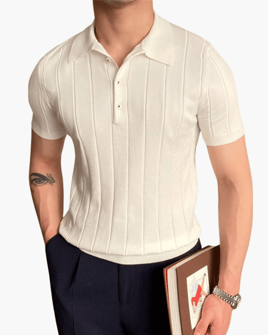 Cannes Ribbed Cotton Polo - Vallum