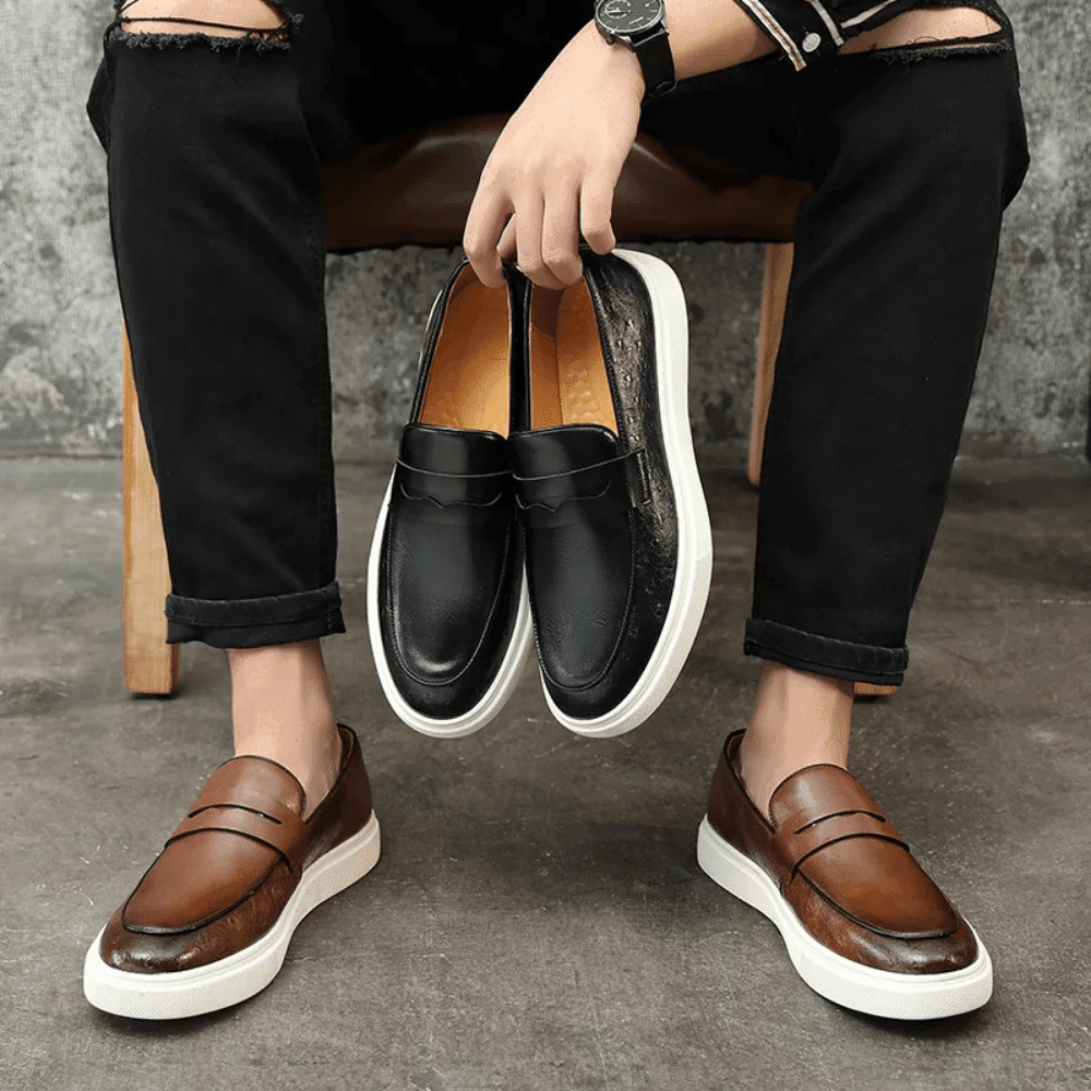 Leather Moccasin Slip - On for Men - Vallum