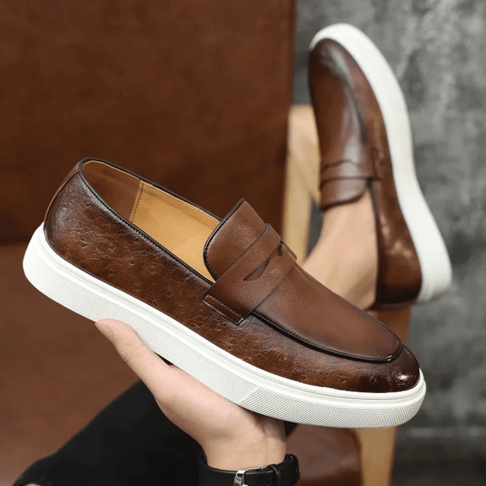 Leather Moccasin Slip - On for Men - Vallum