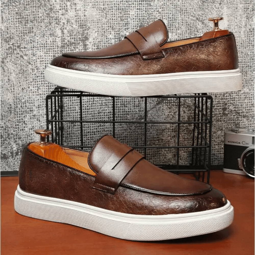 Leather Moccasin Slip - On for Men - Vallum