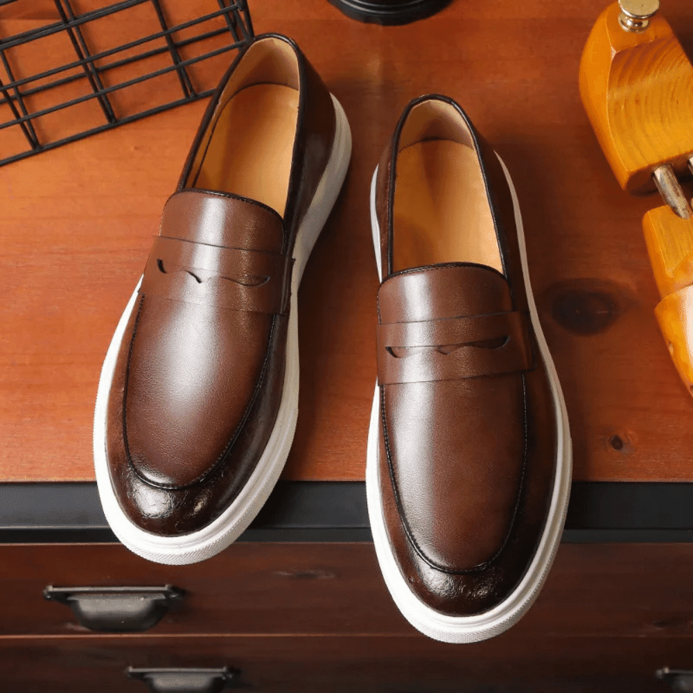 Leather Moccasin Slip - On for Men - Vallum