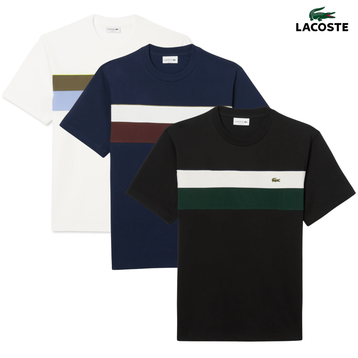 Men’s 3 - Pack Cotton T-Shirts – Colour - Block Classic Fit - Vallum