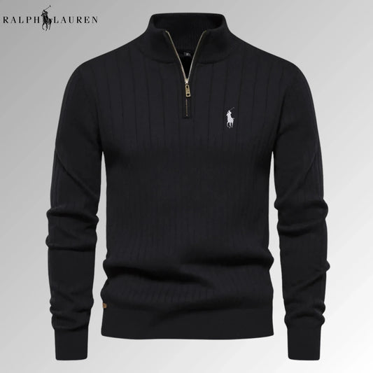Quarter - Zip Ribbed Jumper - Vallum