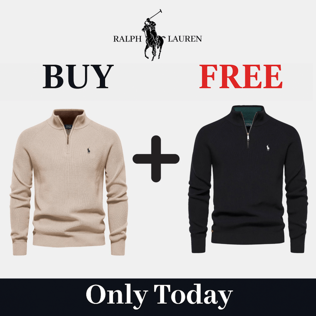 R&L 1+1 Zip Neck Sweater (CLEARANCE) - Vallum