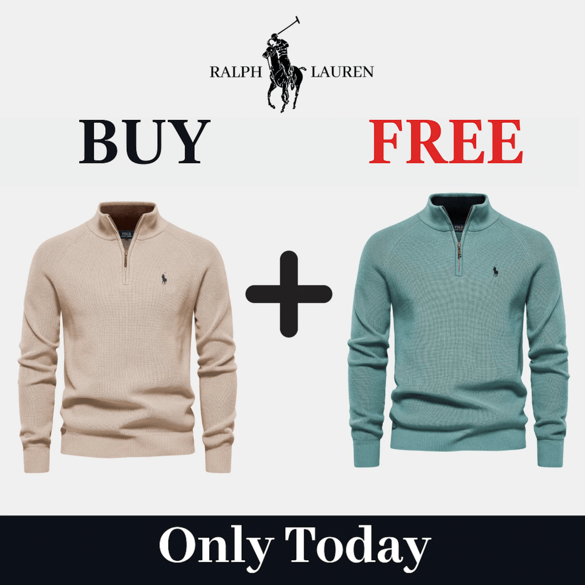 R&L 1+1 Zip Neck Sweater (CLEARANCE) - Vallum