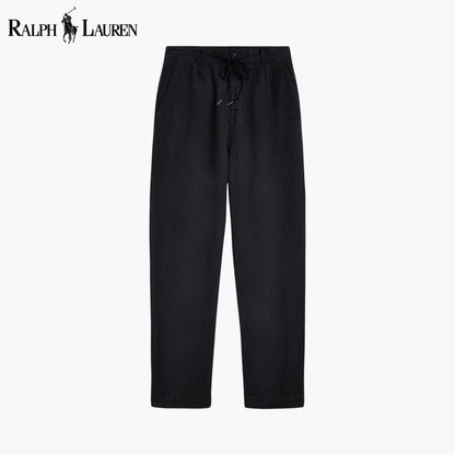RL Lateef Relaxed Fit Pleated Linen Pant - Vallum