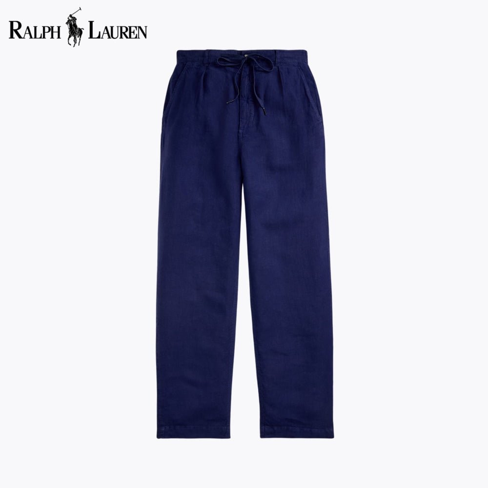 RL Lateef Relaxed Fit Pleated Linen Pant - Vallum