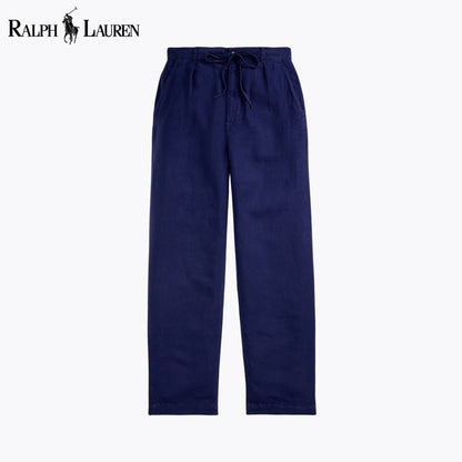 RL Lateef Relaxed Fit Pleated Linen Pant - Vallum