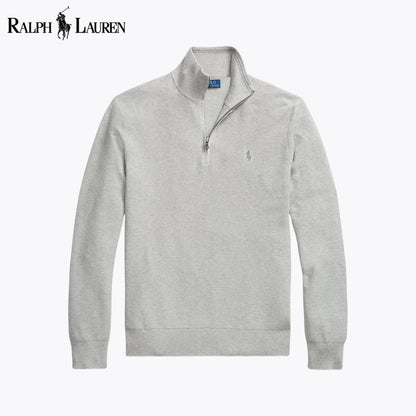 RL Mesh - Knit Cotton Quarter - Zip Sweater - Vallum