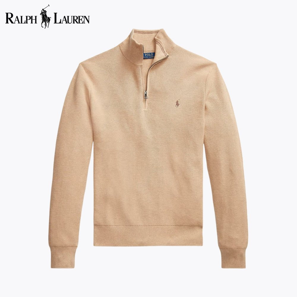 RL Mesh - Knit Cotton Quarter - Zip Sweater - Vallum