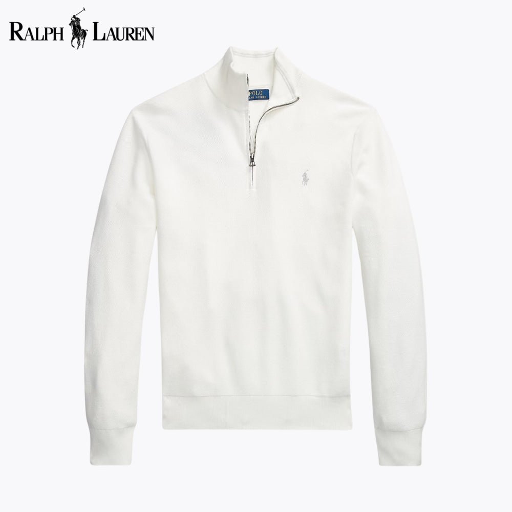 RL Mesh - Knit Cotton Quarter - Zip Sweater - Vallum