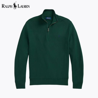 RL Mesh - Knit Cotton Quarter - Zip Sweater - Vallum