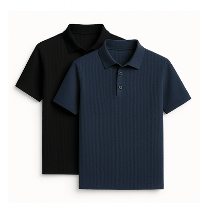 Ultra Fresh Silk Ice Polo Shirt (2 - Pack + Free Watch) - Vallum
