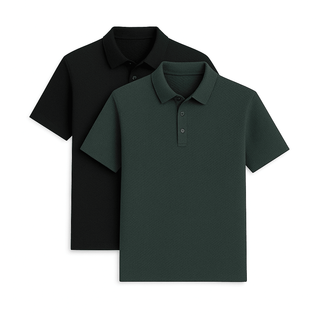 Ultra Fresh Silk Ice Polo Shirt (2 - Pack + Free Watch) - Vallum