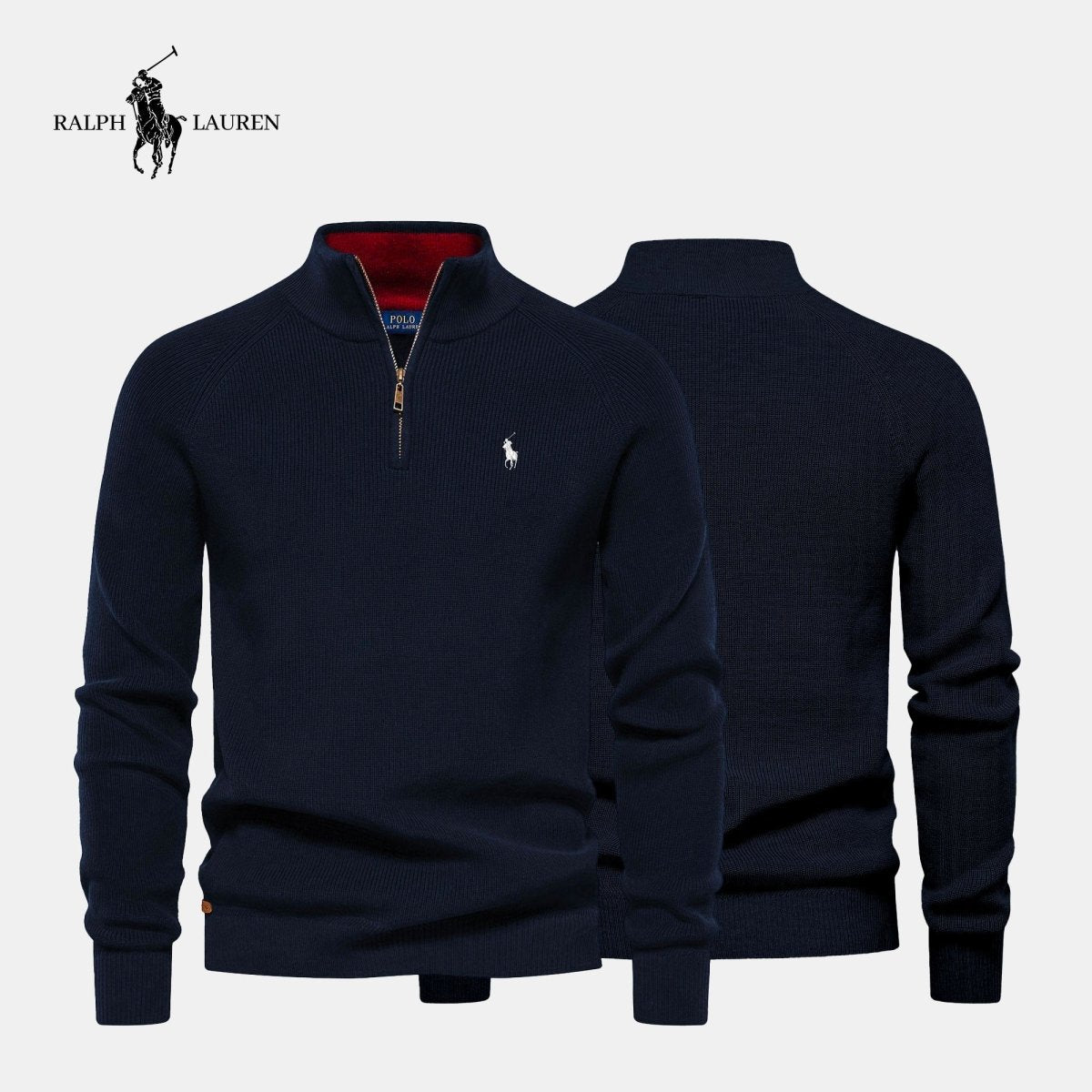 Zipped Collar Sweater R&L + Free Watch - Vallum