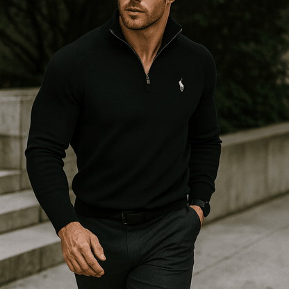 Zipped Collar Sweater R&L + Free Watch - Vallum